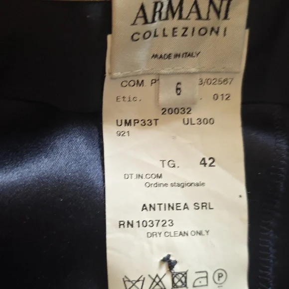 Armani Collezioni Midnight Blue Satin Trousers - Picture 2 of 3